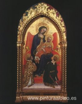 Gentile da Fabriano Virgen con el Niño, con los Santos. lorenzo