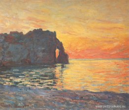 Etretat, Acantilado de d`Aval, Puesta del sol