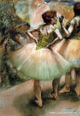 Bailarines, rosa y verde.