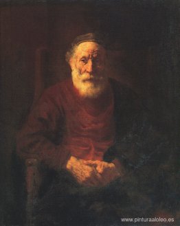 Retrato de un anciano vestido de rojo