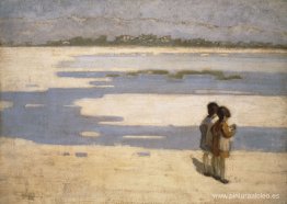 dos niños en la playa