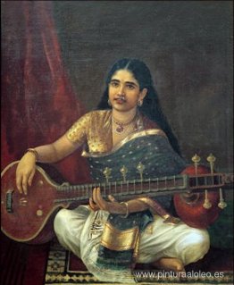 mujer con veena