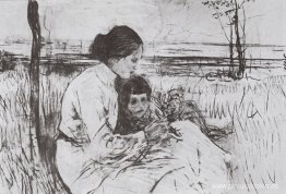 Hijos del artista. Olga y Antón Serov