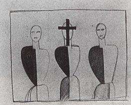 Tres figuras suprematistas