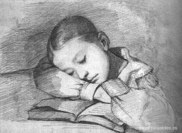 Retrato de Juliette Courbet como una niña dormida