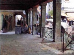 Escena del mercado veneciano