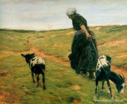 mujer con cabras