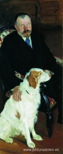 Retrato del Dr. S. Y. Lyubimov con perro