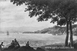 Pescadores de sábalo en la orilla del río Hudson