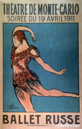 Póster de la temporada del Ballet Ruso de 1911 que muestra a Nij