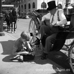 Nueva York (Boy Shining Shoes), julio de 1952