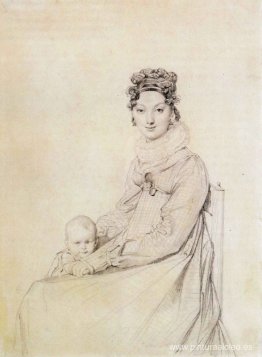 Madame Alexandre Lethiere, nacida Rosa Meli, y su hija Letizia