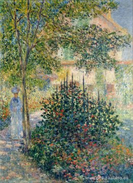 Camille Monet en el jardín de la casa de Argenteuil