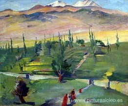 Paisaje con vistas al monte Ararat.