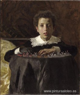 Niño con soldados de juguete