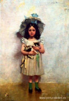 niña con gatos