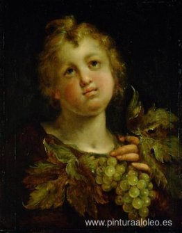 niño con uvas