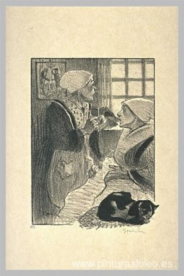 Dos mujeres y un gato.