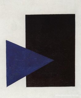 Suprematismo con Triángulo Azul y Cuadrado Negro