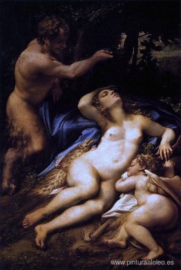 Venus, Sátiro y Cupido