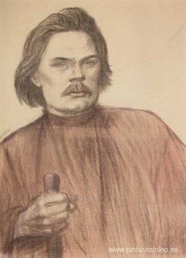 Maxim Gorky de medio cuerpo, de frente