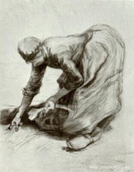 Mujer campesina, encorvada