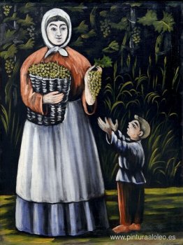 Mujer campesina con niño