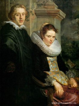 retrato, de, un, joven, pareja casada