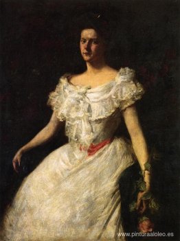 retrato de una dama con una rosa