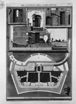 Planta y secciones verticales del castillo.