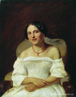 retrato de una mujer en blanco