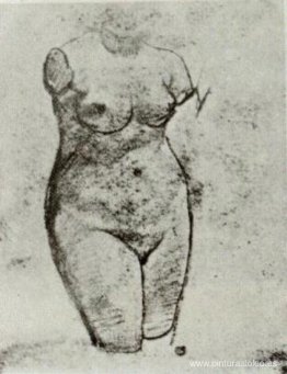 Torso de yeso de una mujer