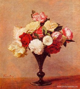 rosas en un florero