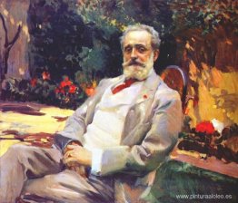 Raimundo de Madrazo en su jardín de París