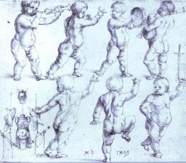 Putti bailando y haciendo música