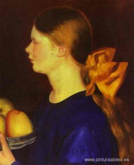 Niña con manzanas (Retrato de Irina Kustodiyeva)