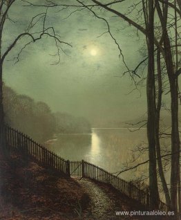 Luz de la luna en el lago Roundhay Park Leeds