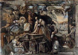 Estudio de la Adoración de los Magos de Tintoretto