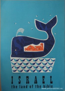 Jonás y la ballena (cartel de viaje de Israel)