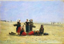 Mujeres en la playa de Berck