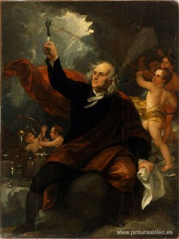 Benjamin Franklin extrayendo electricidad del cielo