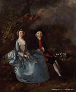 Retrato de Sarah Kirby (de soltera Bull) y John Joshua Kirby