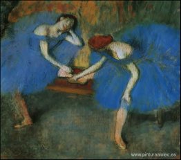 Dos bailarines en azul