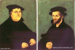 Retratos de Martín Lutero y Philipp Melanchthon