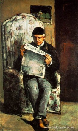 El padre del artista leyendo su periódico