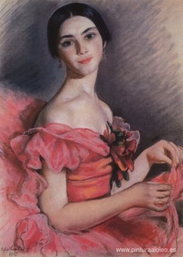 Retrato de Yekaterina Heidenreich en rojo