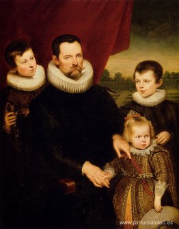 Retrato de un noble y tres niños.