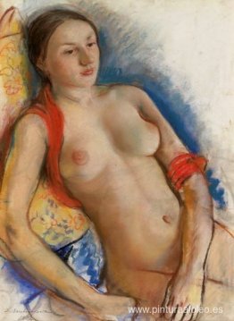 Desnuda con pañuelo rojo