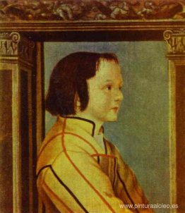 Retrato de un niño con cabello castaño