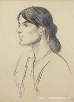 Dibujo de retrato de Suzanne Valadon